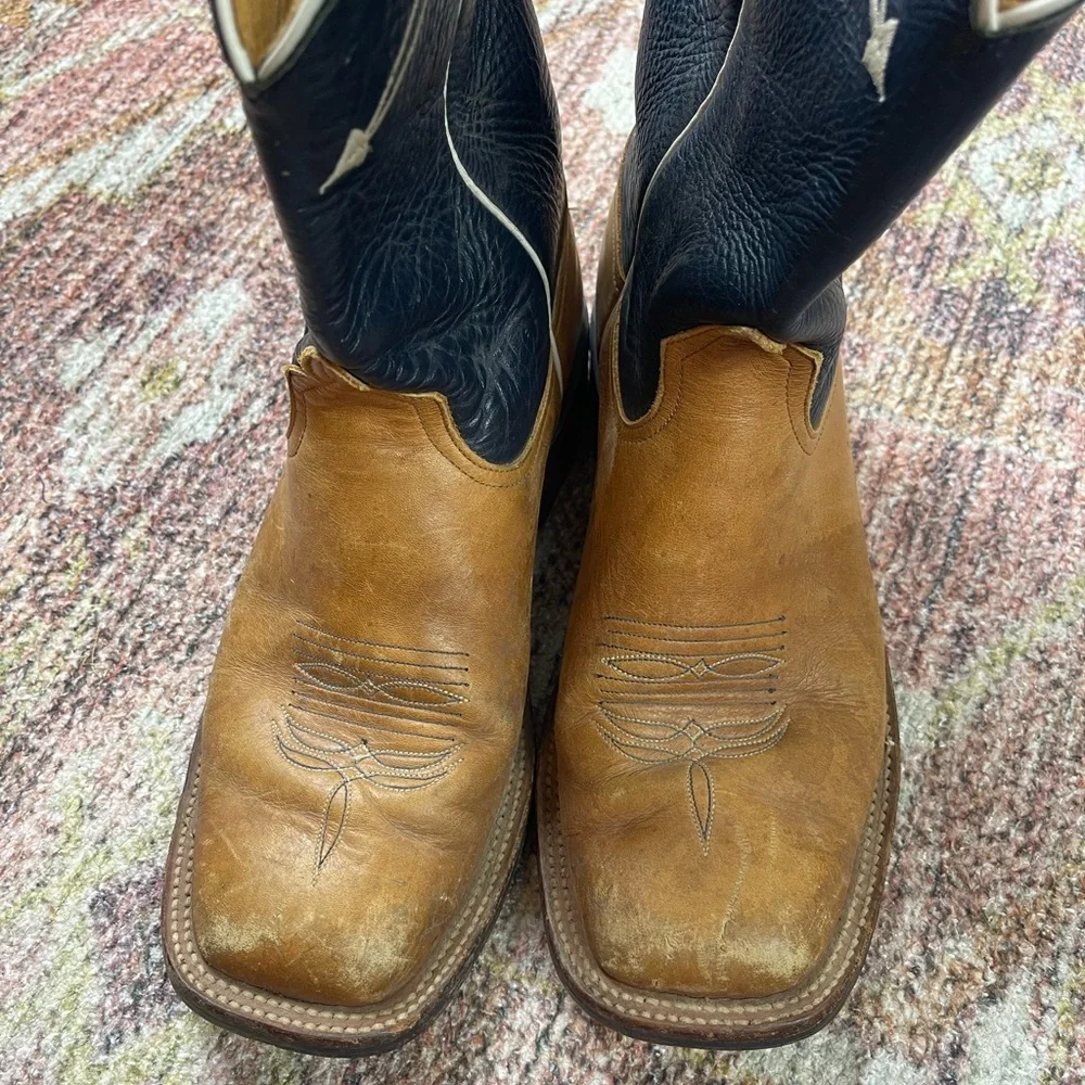 Anderson Bean Two-Tone Tan & Black Western Boots